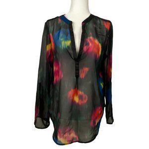 Anthropologie TINY Top Tulipano Floral Watercolor Peasant Blouse Shirt Size L